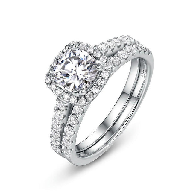 S925 Silver Ring, Engagement Rings for Women, Promise Rings Simulated Diamond Wedding Bands