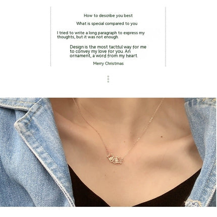 Ladies Necklace S925 Sterling Silver Necklace Female Pendant Clavicle Chain, Christmas Necklace