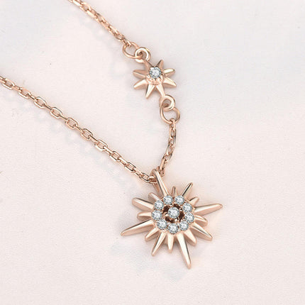 s925 Sterling Silver Necklace Sun Necklace For Women Sun Pendant for Women Sterling Silver Necklace