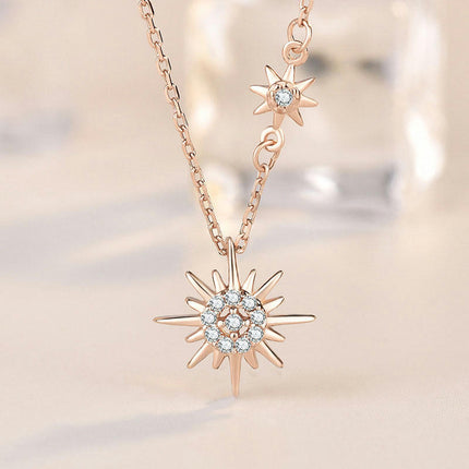 s925 Sterling Silver Necklace Sun Necklace For Women Sun Pendant for Women Sterling Silver Necklace