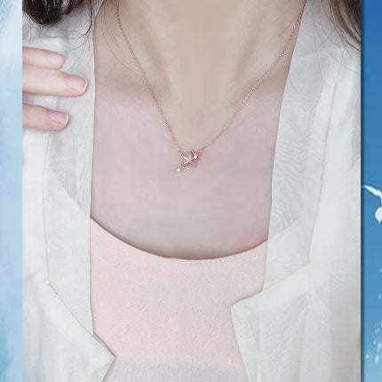 Ladies Necklace S925 Sterling Silver Star And Moon Necklace Clavicle Chain, Valentine¡¯S Day