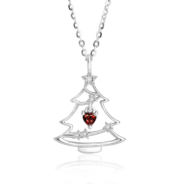 Christmas Necklace Christmas Tree Necklace for Women Pendant Sterling Silver Christmas