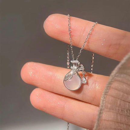 S925 Sterling Silver Necklace Women's National Style Light Luxury Clavicle Chain Jewelry