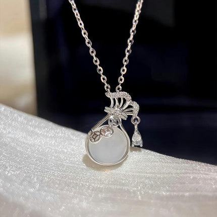 S925 Sterling Silver Necklace Women's National Style Light Luxury Clavicle Chain Jewelry