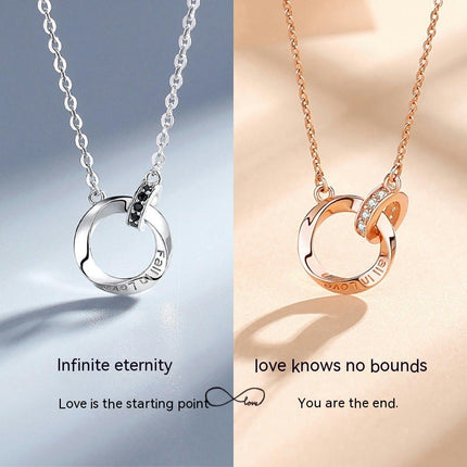 S925 Sterling Silver Necklace Couple Necklace Male And Female Couple Pendant Clavicle Necklace