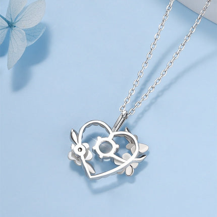 S925 Sterling Silver Heart Necklaces for Women Silver Necklace for Women Aquamarine Necklace Jewelry