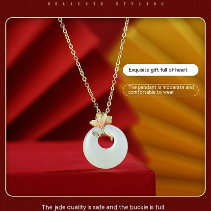 Necklace 925 Sterling Silver Jade Pendant Necklaces for Women Natural Hetian Jade Necklace Jewelry