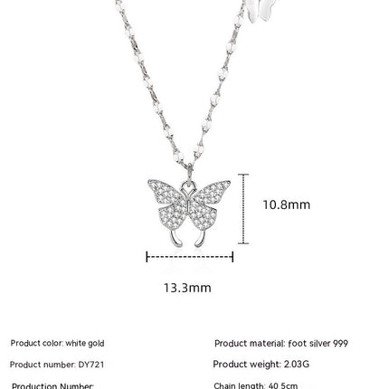 Sterling Silver Butterfly Pendant Necklace Butterfly for Butterfly Lovers Jewelry for Women