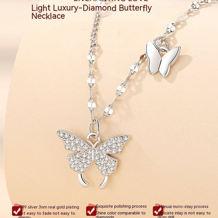 Sterling Silver Butterfly Pendant Necklace Butterfly for Butterfly Lovers Jewelry for Women