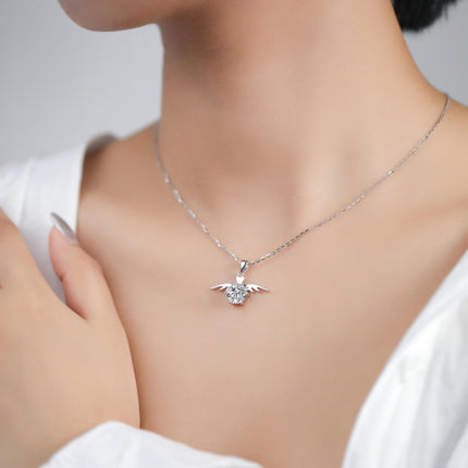 925 Sterling Silver Guardian Angel Pendant Necklace for Women Silver Necklace Jewelry