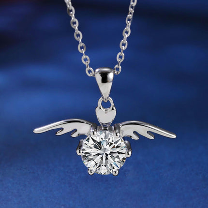 925 Sterling Silver Guardian Angel Pendant Necklace for Women Silver Necklace Jewelry