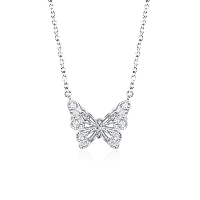 925 Sterling Silver Butterfly Choker Necklace for Women Teen Girls Butterfly Necklace Chain