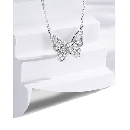 925 Sterling Silver Butterfly Choker Necklace for Women Teen Girls Butterfly Necklace Chain