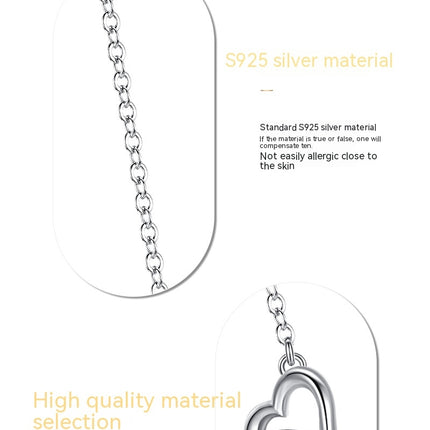 925 Sterling Silver Heart Pendant Necklaces for Women,Heart Necklace Dainty Love Heart Necklace