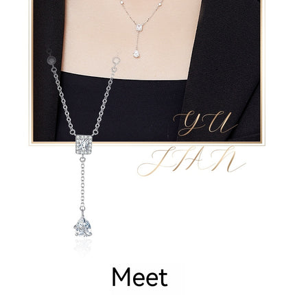 Dainty Long Necklaces for Women Simple Y-Shaped Gold/Silver Chain Pendant Necklaces