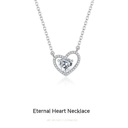 925 Sterling Silver Heart Pendant Necklace Eternal Heart Necklace for Women,Silver Jewelry