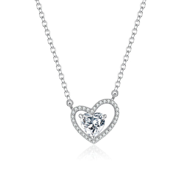 925 Sterling Silver Heart Pendant Necklace Eternal Heart Necklace for Women,Silver Jewelry