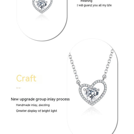 925 Sterling Silver Heart Pendant Necklace Eternal Heart Necklace for Women,Silver Jewelry