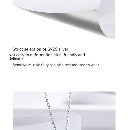 Ladies Necklace S925 Sterling Silver Simple Water Drop Clavicle Chain, Female Versatile Necklace