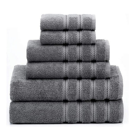 Soft 6 Piece Towel Set, 2 Bath Towels 2 Hand Towels 2 Washcloths, Cotton Towels Set for Bathroom