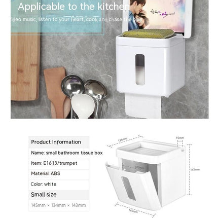 Bathroom Tissue Box No Punching Wall Hanging Paper Towel Holder Toilet Paper Holder