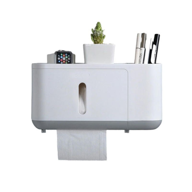 Toilet Paper Storage Rack Bathroom Tissue Box Wall Mounted Toilet Paper Box Roll Paper Box