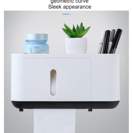 Toilet Paper Storage Rack Bathroom Tissue Box Wall Mounted Toilet Paper Box Roll Paper Box