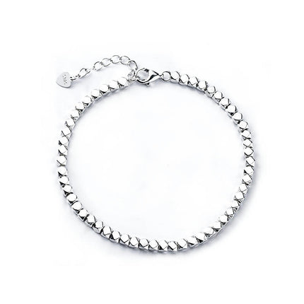 Simple Plain Chain Bracelet For Women 925 Sterling Silver Bracelet Adjustable Bracelet