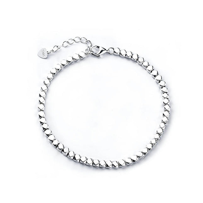 Simple Plain Chain Bracelet For Women 925 Sterling Silver Bracelet Adjustable Bracelet