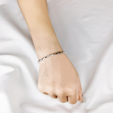 Simple Plain Chain Bracelet For Women 925 Sterling Silver Bracelet Adjustable Bracelet