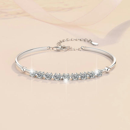 925 Sterling Silver Cubic Zirconia Classic Tennis Bracelet for Women Adjustable Chain Bracelet