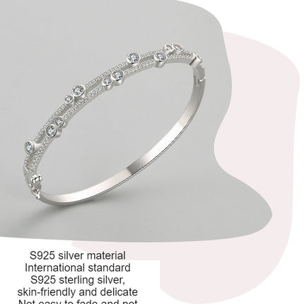 925 Sterling Silver Dainty Bracelets for Women Layered Bracelet Beads Oval Chain Bracelet for Women