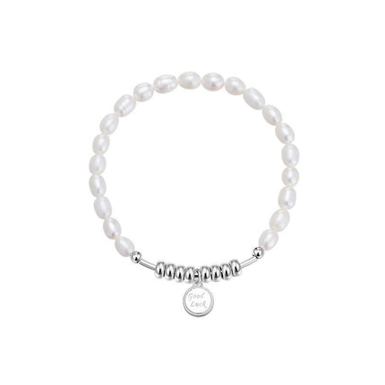 Pearl Bracelets Freshwater White Pearl Bracelet for Women Sterling Silver Pearl Jewelry Gift