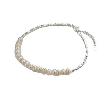 S925 Sterling Silver Bracelet, Natural Pearl Bracelet for Women, Freshwater Pearl Bracelet