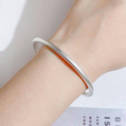 Sterling Silver Bangle Bracelet Silver Bracelet For Women Simple Round Circle Bangle Bracelet