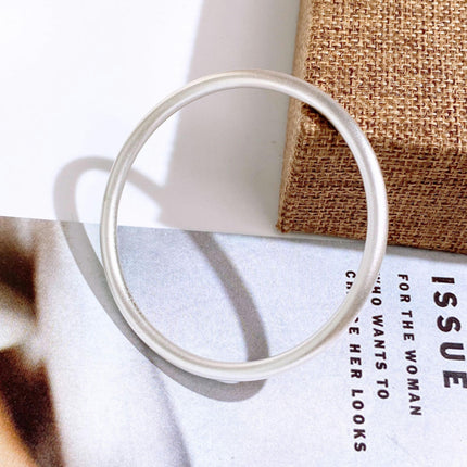 Sterling Silver Bangle Bracelet Silver Bracelet For Women Simple Round Circle Bangle Bracelet