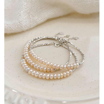 S925 Sterling Silver Bracelet, Natural Pearl Bracelet for Women, Freshwater Pearl Bracelet