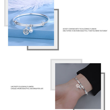 Women Sterling Silver Bracelet Minimalist Bracelet Girls/Men Solid Silver Bracelet Jewelry