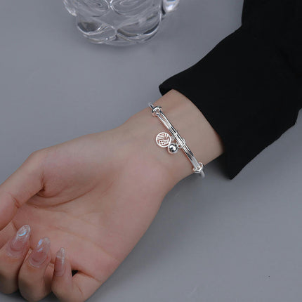 Women Sterling Silver Bracelet Minimalist Bracelet Girls/Men Solid Silver Bracelet Jewelry