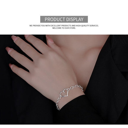 925 Sterling Silver Infinity Heart Bracelet for Women Adjustable Charm Bracelet Love Bracelet