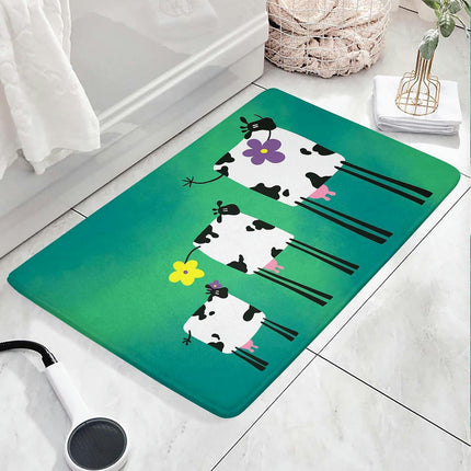 Cow Print Bathroom Rug Farmhouse Bathroom Rug Runner Rug Non Slip Small Bath Mat For Tub, Shower, And Bath Room