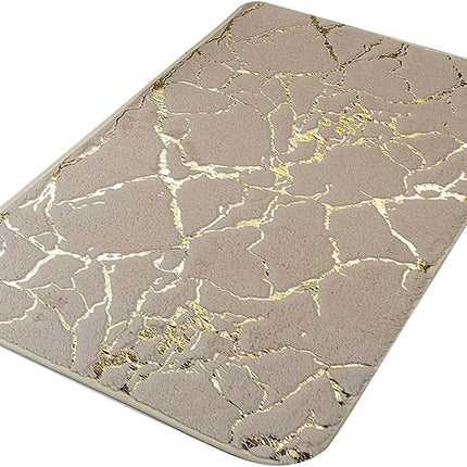 Bath Mat, Marble Texture Bath Rug, Quick Dry Non Slip Polyester Rectangle Bathroom Mat, Cushion Rug For Home Bathroom