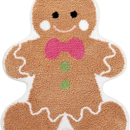 Cute Gingerbread Bath Mat For Bathroom Winter Holiday Sink Floor Mat Non Skid Gingerbread Man Welcome Mat