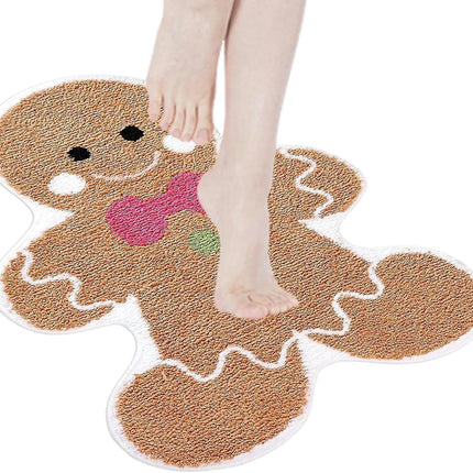 Cute Gingerbread Bath Mat For Bathroom Winter Holiday Sink Floor Mat Non Skid Gingerbread Man Welcome Mat