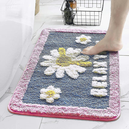 Blue Bathroom Rugs Non-slip Shower Bath Rugs Bath Mat For Bathroom Tub Outdoor Area Rugs