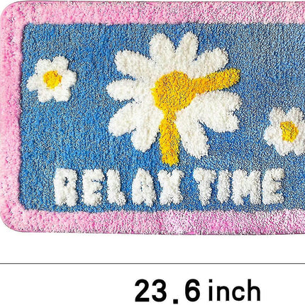 Blue Bathroom Rugs Non-slip Shower Bath Rugs Bath Mat For Bathroom Tub Outdoor Area Rugs