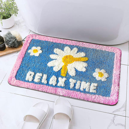 Blue Bathroom Rugs Non-slip Shower Bath Rugs Bath Mat For Bathroom Tub Outdoor Area Rugs