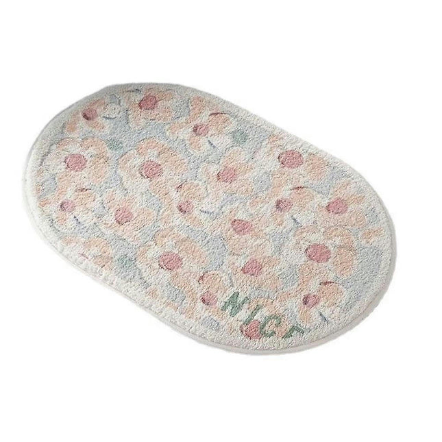 Bath Mat Non-slip Bathroom Rugs Oval Cute Study Bedroom Living Room Soft And Comfortable Mats 40*60cm