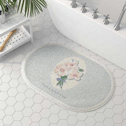 Bath Mat Non-slip Bathroom Rugs Oval Cute Study Bedroom Living Room Soft And Comfortable Mats 40*60cm