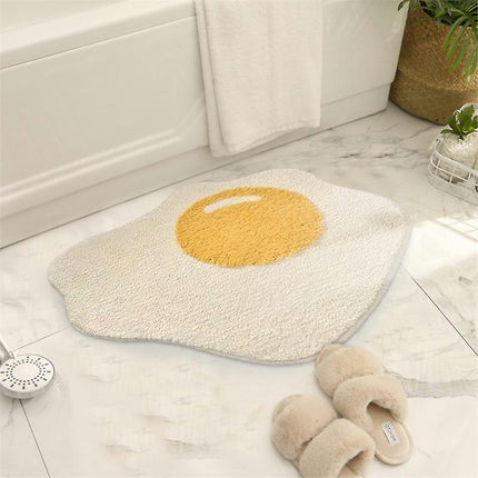 Bath Mats Poached Egg Shapeanti-slip Floor Mat Creative Doormat Soft Comfortable Absorbent Living Room Entrance Bathroom Mats